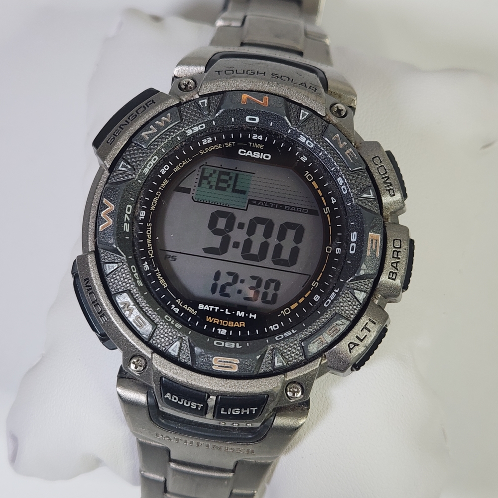 Casio Pathfinder Watch Triple Sensor Titanium Solar Watch